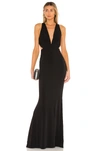 Katie May Secret Agent Side Cutout Gown In Black