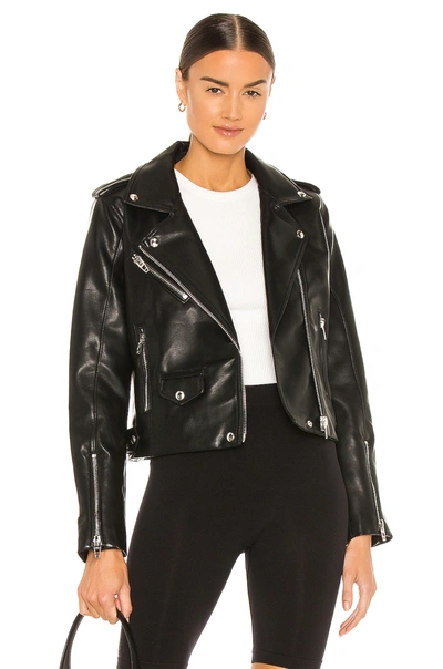 Blanknyc Patent Leather Crop Moto Jacket In For The Night