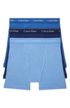 Calvin Klein Men's 3-pack Cotton Classics Boxer Briefs Underwear In Blue Combo