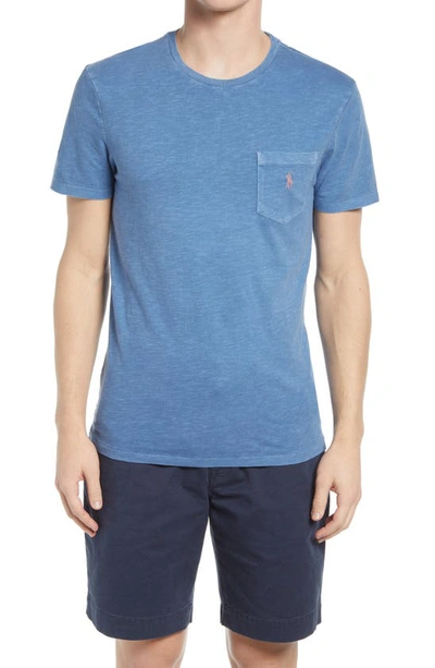 Polo Ralph Lauren Embroidered Pony Pocket T-shirt In Carson Blue