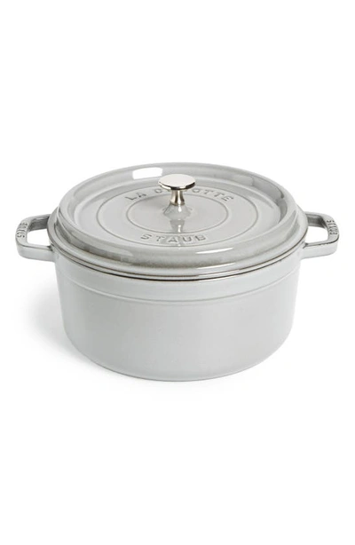 Staub 5.5-quart Round Enameled Cast Iron Cocotte In Graphite Gray