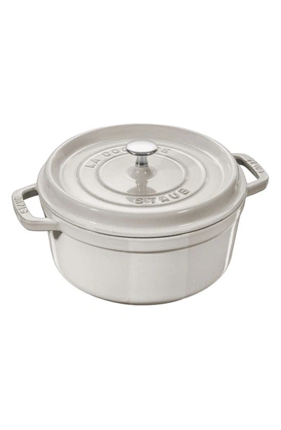 Staub 7-quart Round Enameled Cast Iron Cocotte In White Truffle