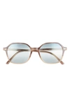 Ray Ban 53mm Gradient Square Sunglasses In Brown Havana / Grad Blue-grey