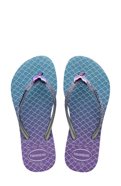 Havaianas Girls' Slim Glitter Unicorn Flip-flops - Toddler, Little Kid In Blue