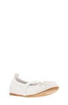 Nina Kids' Esther Ballet Flat In Off White Embossed Metallic