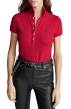 Polo Ralph Lauren Julie Stretch Cotton Mesh Polo In Red