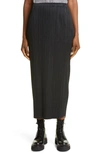 Issey Miyake High-waisted Pleated Midi Skirt In Black