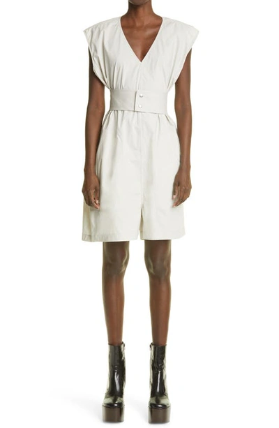 Rick Owens Cyclops Body Bag Cotton Romper In Oyster