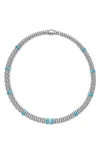 LAGOS BLUE CAVIAR DIAMOND LINK NECKLACE,04-81106-CT16