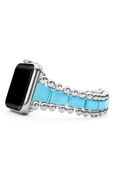 Lagos Smart Blue Caviar Ceramic & Stainless Steel 20mm Apple Watch® Watchband In Blue/silver