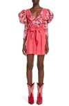 Isabel Marant Flink Convertible Lyocell-blend Twill Shorts In Raspberry