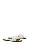 Tory Burch Knotted Rope Flat Slide Sandals In New Ivory