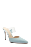 SCHUTZ SIONNE CLEAR STRAP POINTED TOE MULE,S0209105970005