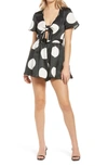 Vero Moda Romper In Black With Oversized White Polka Dots-multi In Black W/ White Dots