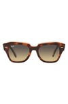 Ray Ban Ray-ban State Street 49mm Small Square Sunglasses In Havana On Pink / Brown Vintage