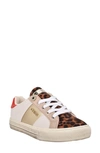 Guess Loven Low Top Sneaker In Leopard / White / Red