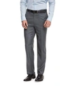 BRIONI PHI FLAT-FRONT WOOL TROUSERS, GRAY,PROD190450130