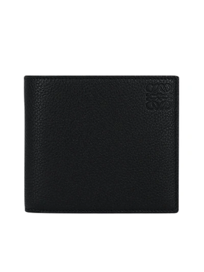 Loewe Logo-debossed Full-grain Leather Billfold Wallet In Black