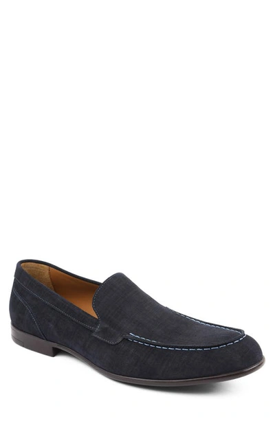 Bruno Magli Men's Sino Moc-toe Suede Loafers In Navy Suede