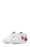 Nike White & Pink Air Force 1 Shadow Sneakers In White/ Dark Teal/ Red/ White