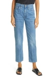 Frame Le Italien High Waist Ankle Straight Leg Jeans In Pure Blue