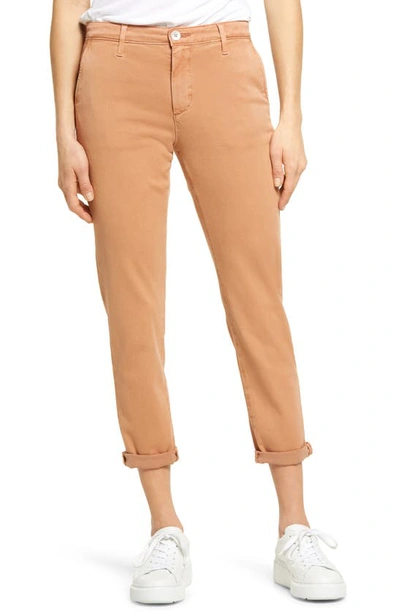 Ag Caden Crop Twill Trousers In Sulfur Warm Adobe