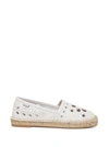 REDV PERFORATED ESPADRILLES IN WHITE LEATHER