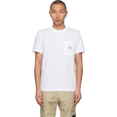 Stone Island White 'fissato' Treatment T-shirt