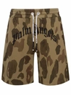 PALM ANGELS GREEN CAMOUFLAGE SHORTS
