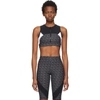 Burberry Quinn Monogram Print Colorblock Sports Bra In Black