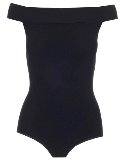 Alaïa Off-the-shoulder Bodysuit In Black