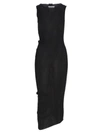 Maison Margiela Ribbed-knit Sheer Dress In Black