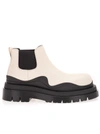 Bottega Veneta Tire Leather Chelsea Mid Boots In Black
