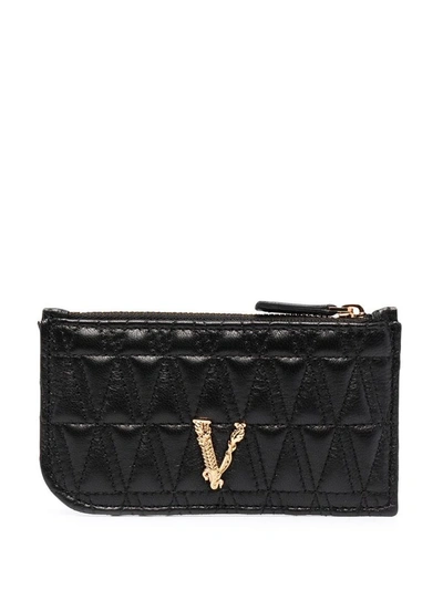 Versace Virtus Card Holder In Black