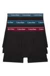 Calvin Klein Cotton Boxer Briefs, Pack Of 3 In Black/ Black/ Black