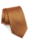 Nordstrom Neat Medallion Silk X-long Tie In Orange