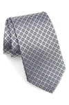 Nordstrom Neat Medallion Silk X-long Tie In Silver