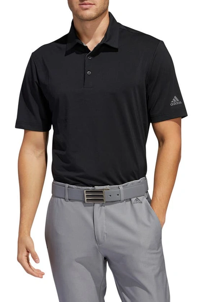 Adidas Golf Ultimate365 Solid Performance Polo In Black/ Grey