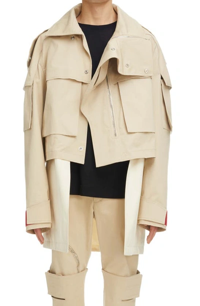 Givenchy Oversize Crop 2-in-1 Parka In Light Beige