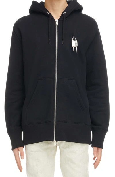 Givenchy Classic Fit Zipped Hoodie With Lock In Black | ModeSens
