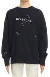 Givenchy Black Oversized Metal Details Sweatshirt In Black