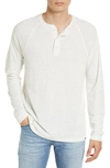 Faherty Long Sleeve Henley In Ivory Heather