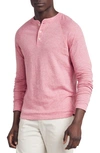 Faherty Cloud&trade; Long-sleeve Henley T-shirt In Berry Heather