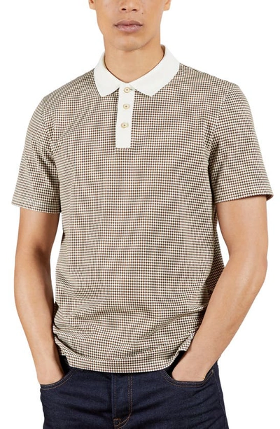 Ted Baker Krane Dot Print Short Sleeve Polo In Olive