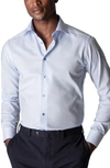 Eton Slim Fit Crease Resistant Micropattern Dress Shirt In Blue