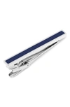 Cufflinks, Inc Inlaid Tie Bar In Silver Navy Enamel