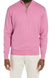 Peter Millar Men's Crown Comfort Interlock Quarter-zip Sweater In Guava Pink