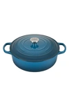 Le Creuset Signature 6 3/4-quart Round Wide French/dutch Oven In Deep Teal