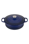 Le Creuset Signature 6 3/4-quart Round Wide French/dutch Oven In Indigo