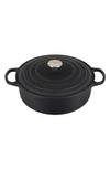 Le Creuset Signature 6 3/4-quart Round Wide French/dutch Oven In Licorice